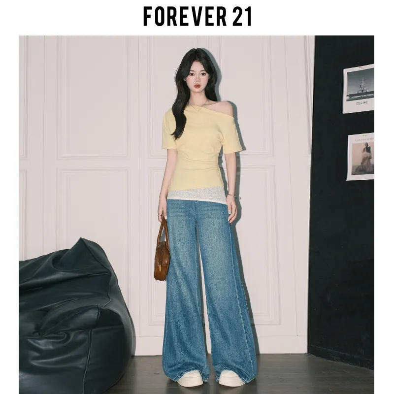 FOREVER 21 Regular T Shirt Women's Yellow-6