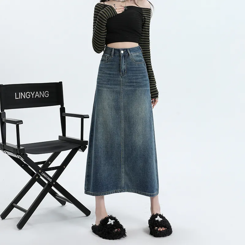 FOREVER 21 Denim Long Skirt Women's-2