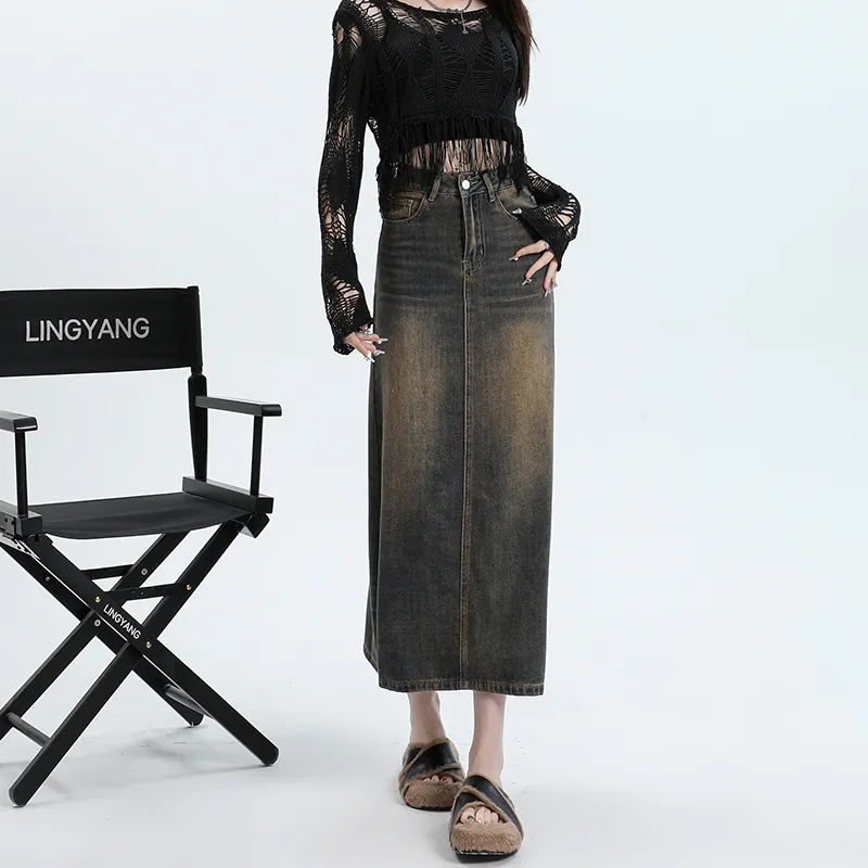 FOREVER 21 Denim Long Skirt Women's-7