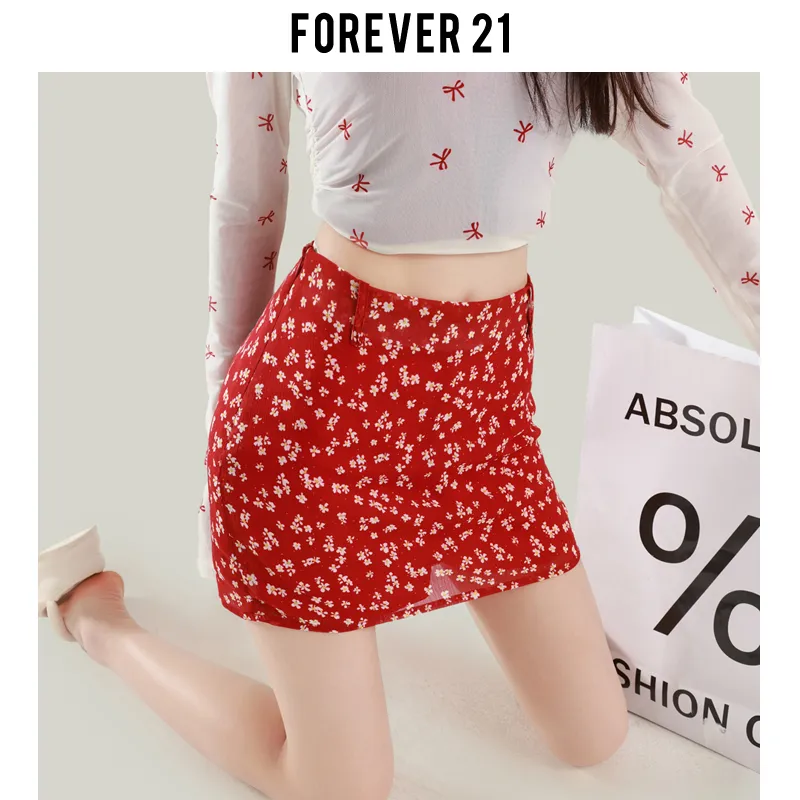 FOREVER 21 Casual Short Skirts Women's Red-7