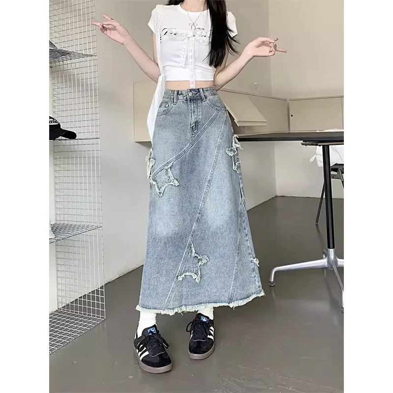 FOREVER 21 Denim Long Skirt Women's-2