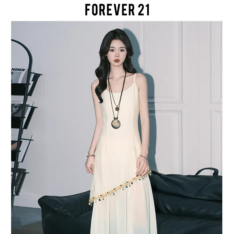 FOREVER 21 Slip Dress Women's Apricot-4
