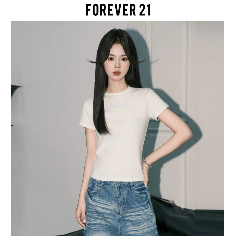 FOREVER 21 T Shirt Women's White-4