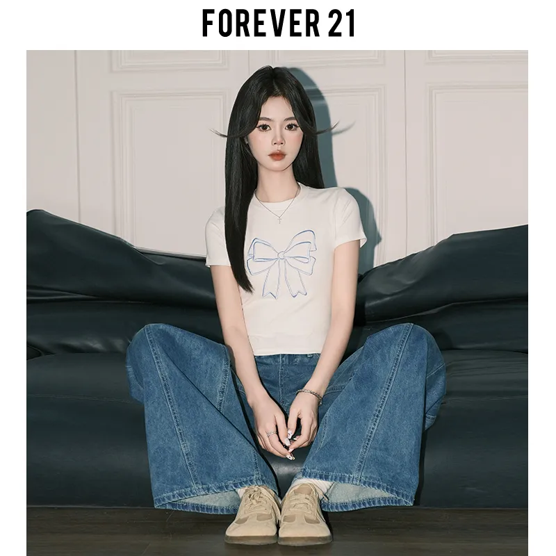 FOREVER 21 T Shirt Women's White-4