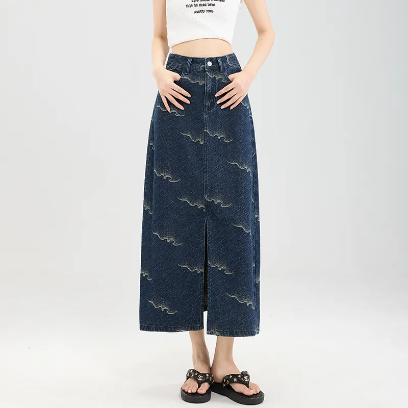 FOREVER 21 Denim Long Skirt Women's-2