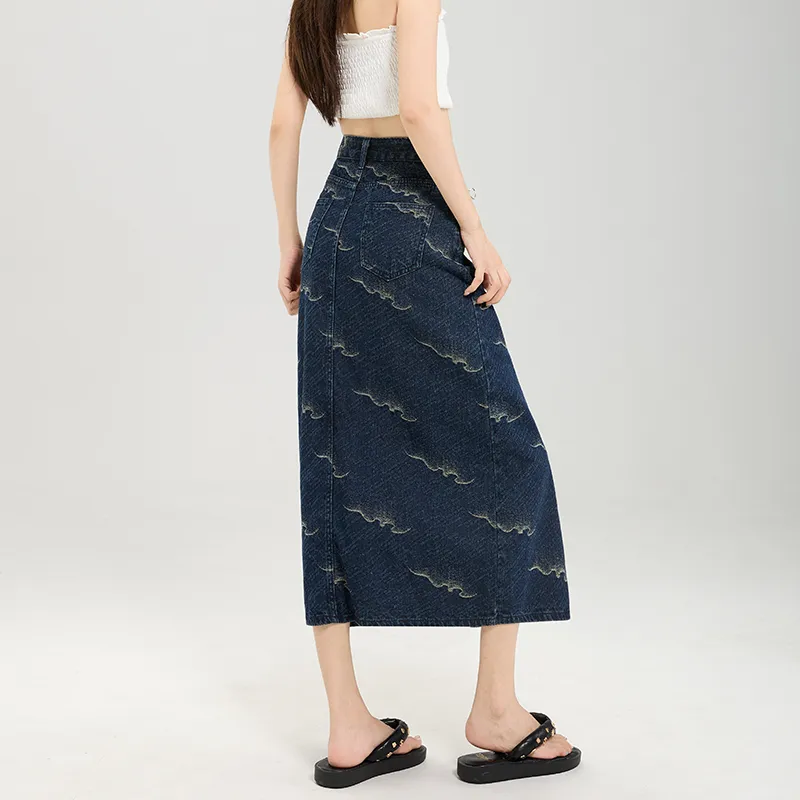 FOREVER 21 Denim Long Skirt Women's-1