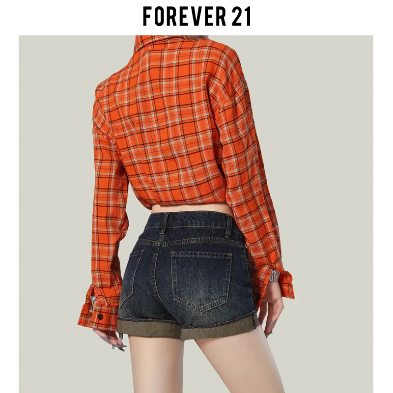 FOREVER 21 Denim Shorts Women's Vintage Blue-4