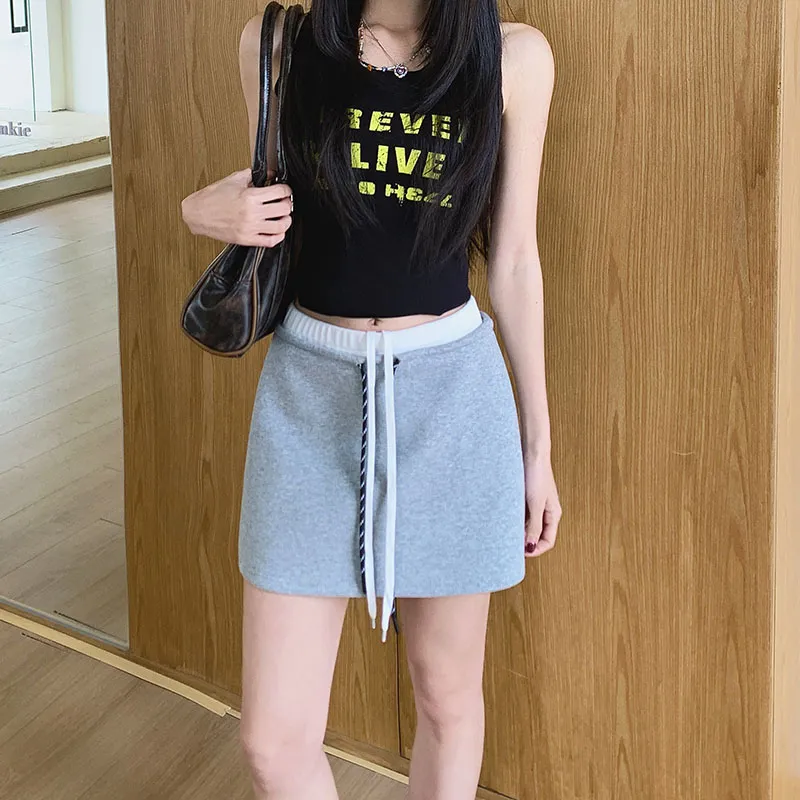 FOREVER 21 Casual Short Skirts Women's White Gray-2