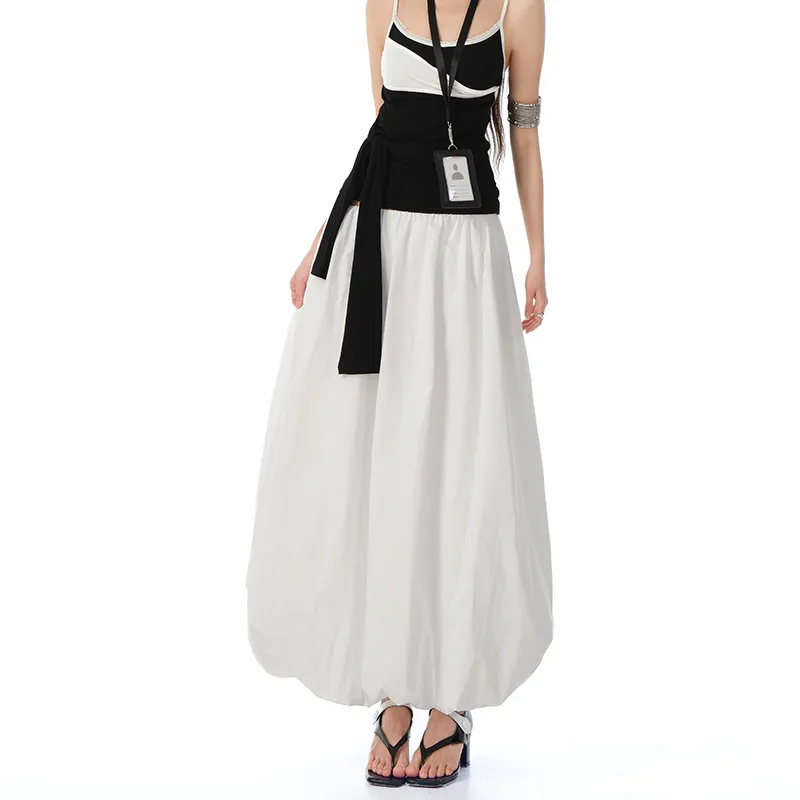 FOREVER 21 Casual Long Skirt Women's White-6