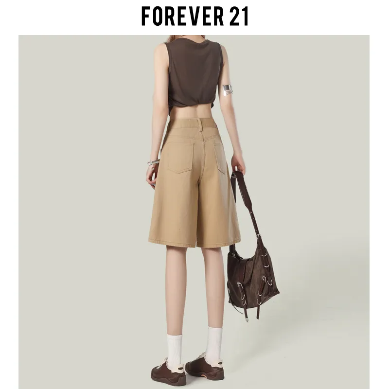 FOREVER 21 Denim Shorts Women's Khaki-5