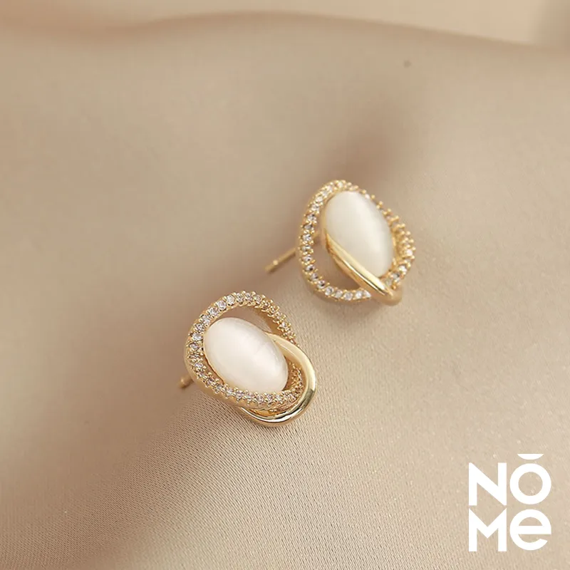 NOME Glass Cat Eye Stud Earrings Women's-1