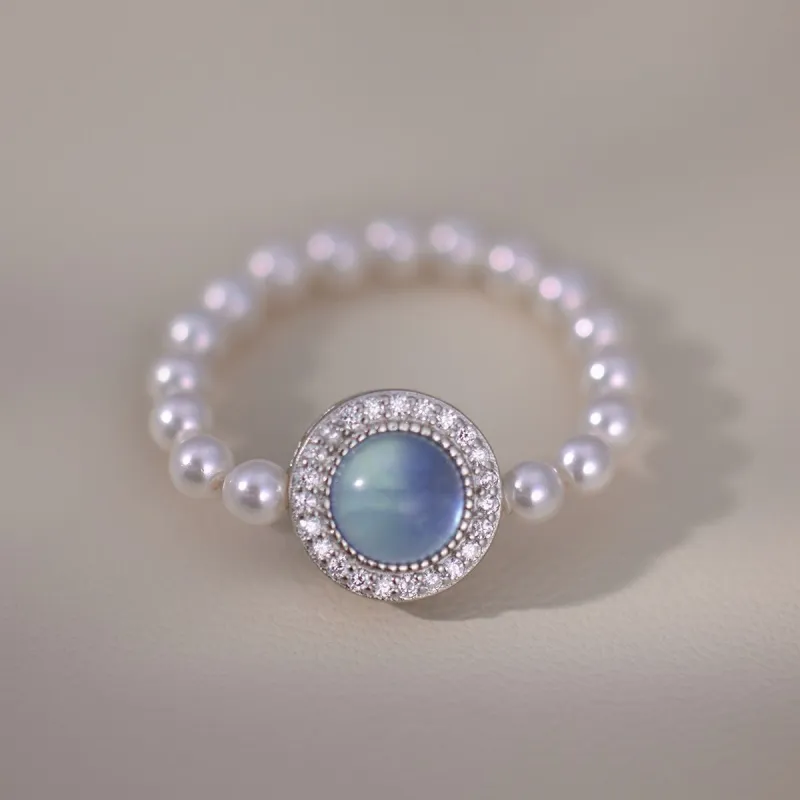 NOME Silver Plated Pearl Rings Women's-1