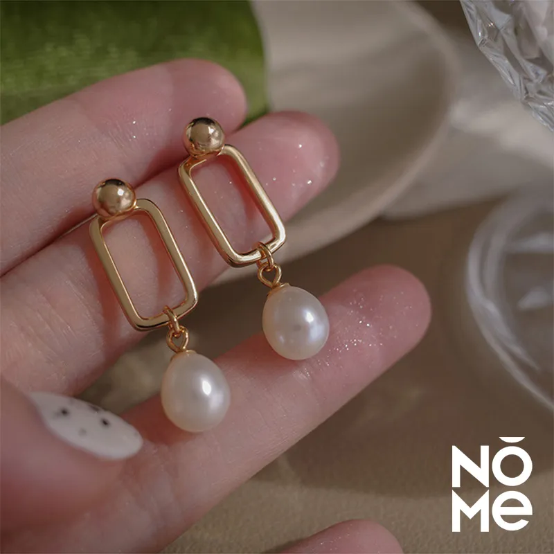 NOME 925 Silver Pearls Earrings Women's-1