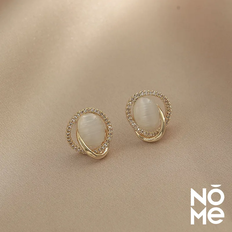 NOME Glass Cat Eye Stud Earrings Women's-4