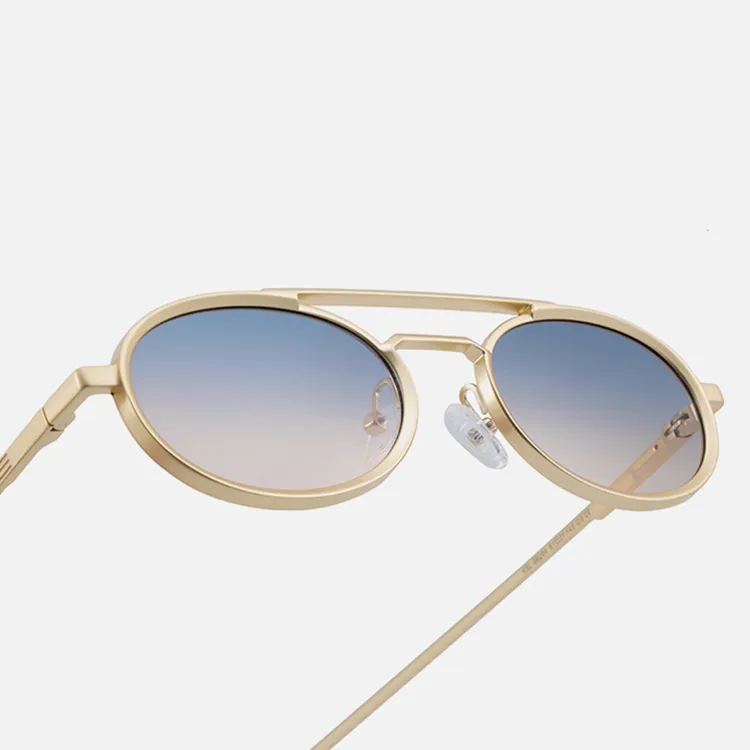 NOME Plastic Metal Oval Sunglasses Unisex-8