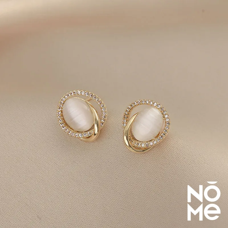 NOME Glass Cat Eye Stud Earrings Women's-2