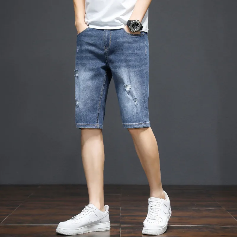 Tonlion Denim Shorts Unisex Light Blue-2