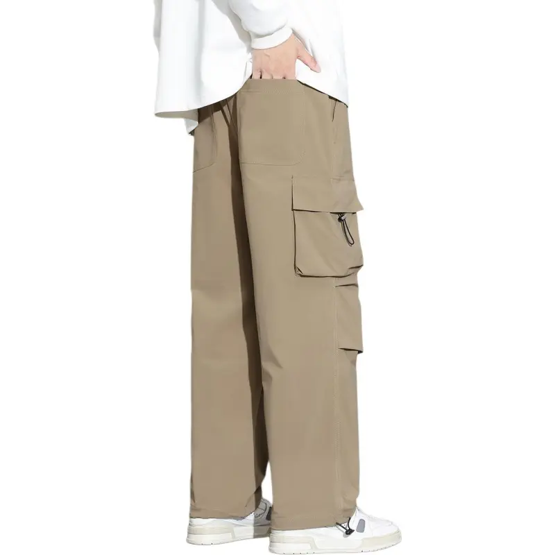 Tonlion Casual Pants Unisex Khaki-3