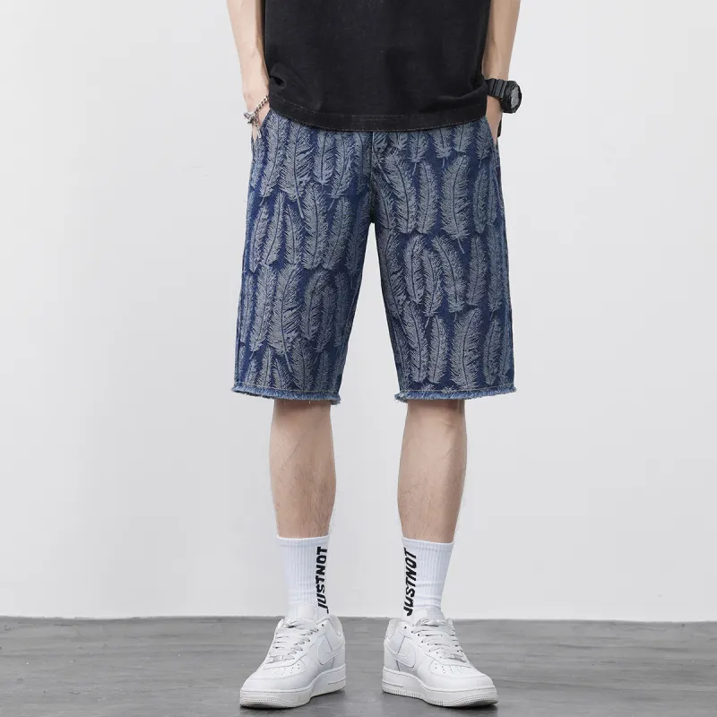 Tonlion Denim Shorts Men Blue Tone-2