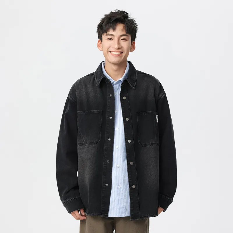 Tonlion Denim Jacket Unisex Black-7