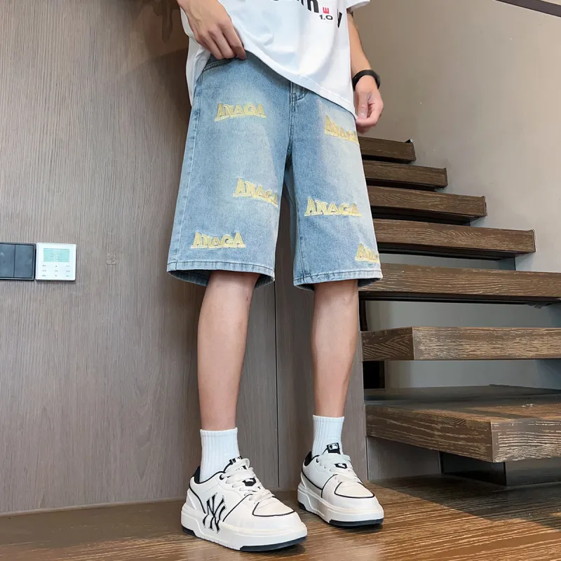 Tonlion Denim Shorts Men Blue Tone-4