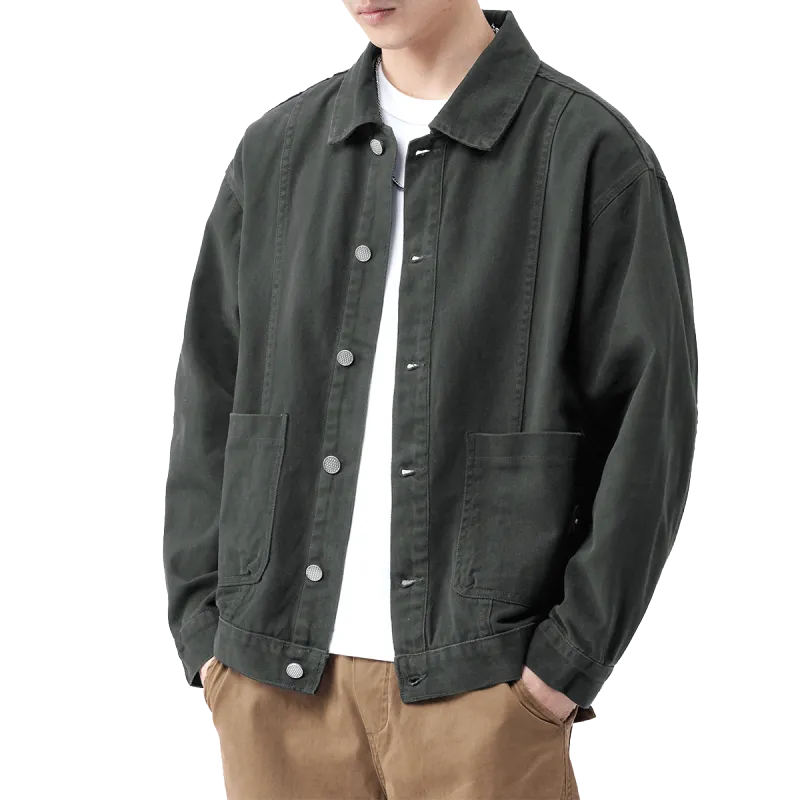 Tonlion Denim Jacket Unisex Dark Gray-5