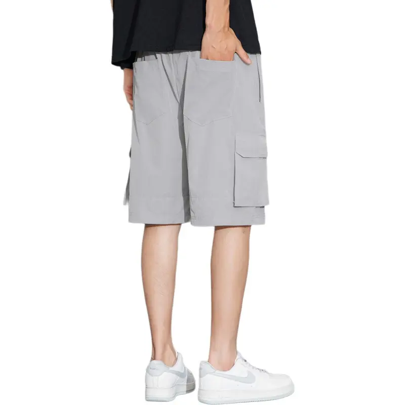 Tonlion Casual Shorts Unisex Light Gray-1