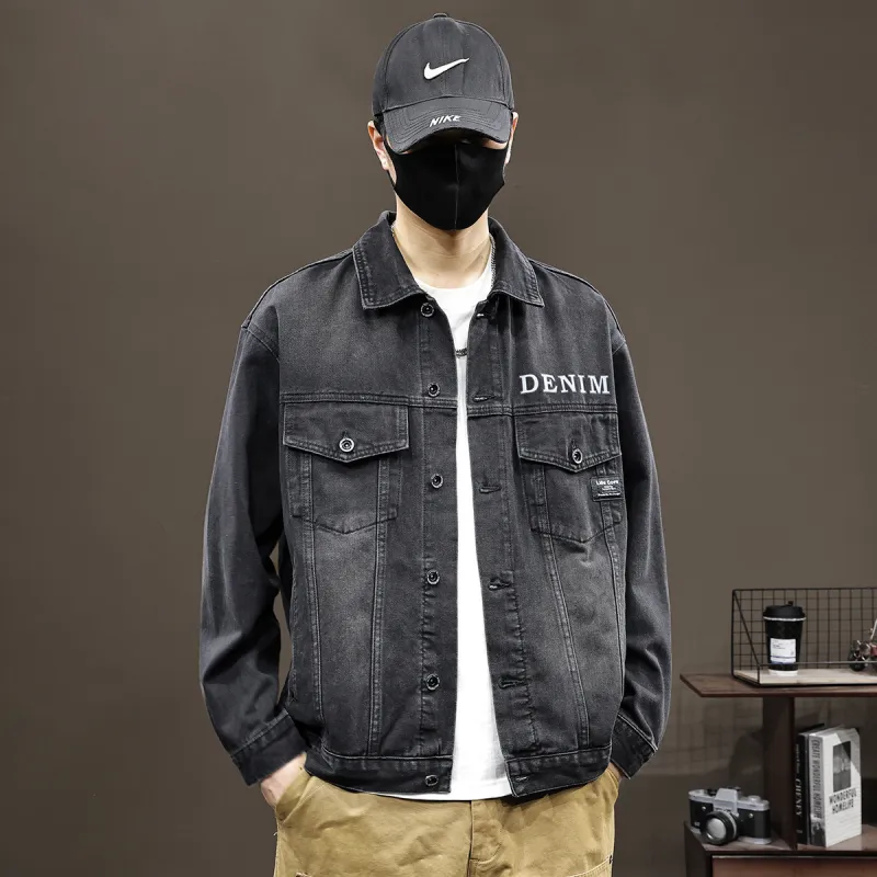 Tonlion Denim Jacket Unisex Black-3