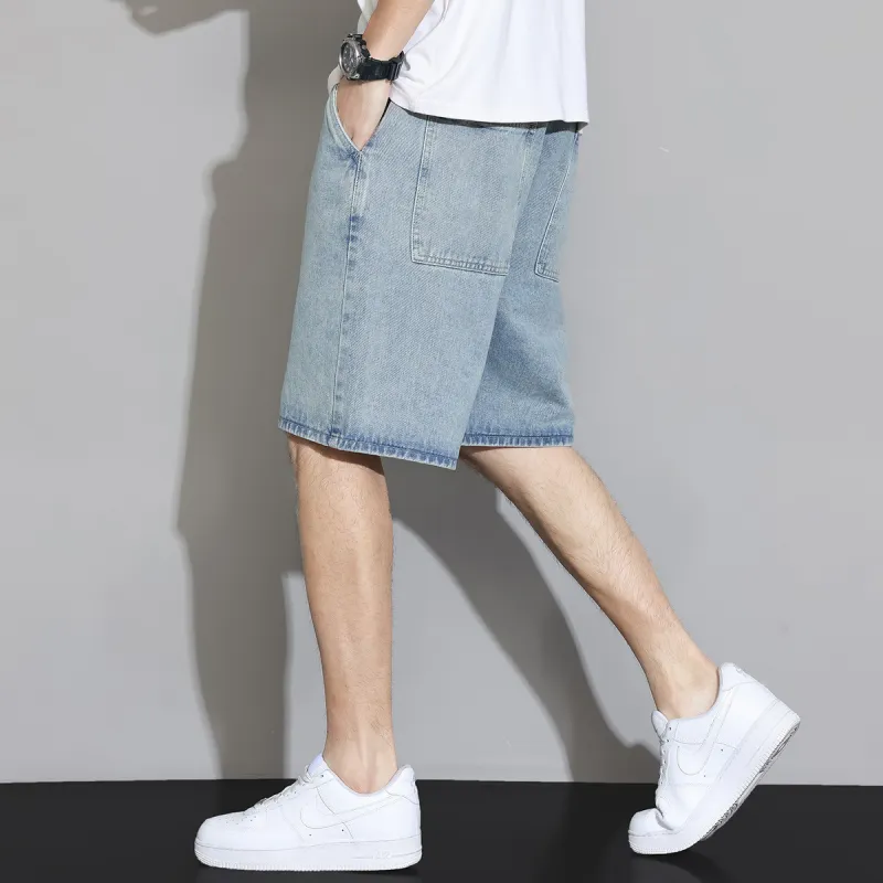 Tonlion Denim Shorts Unisex Vintage Blue-2