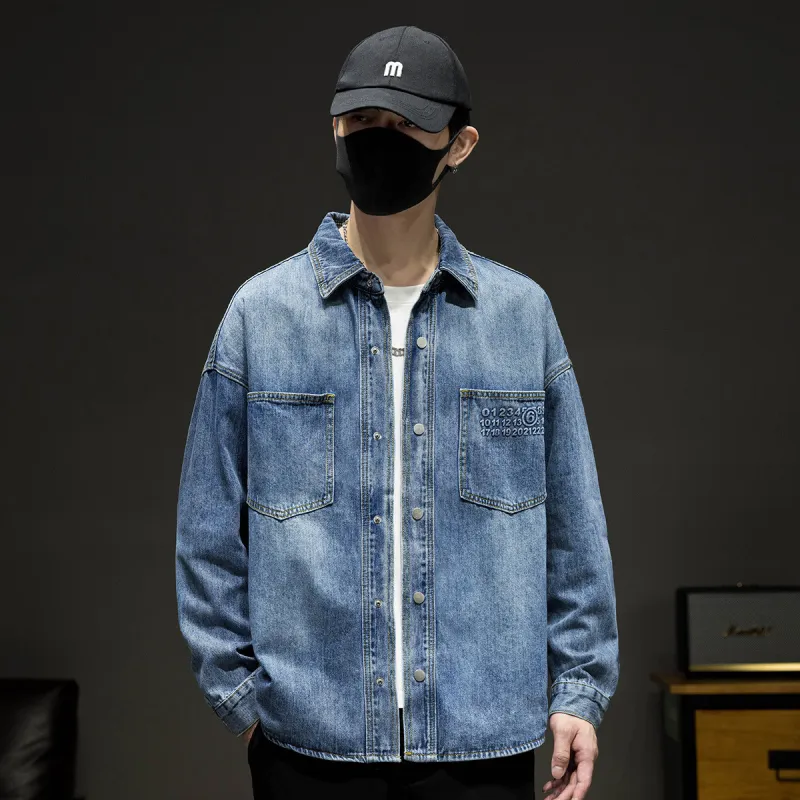Tonlion Denim Jackets Unisex Medium Blue-4