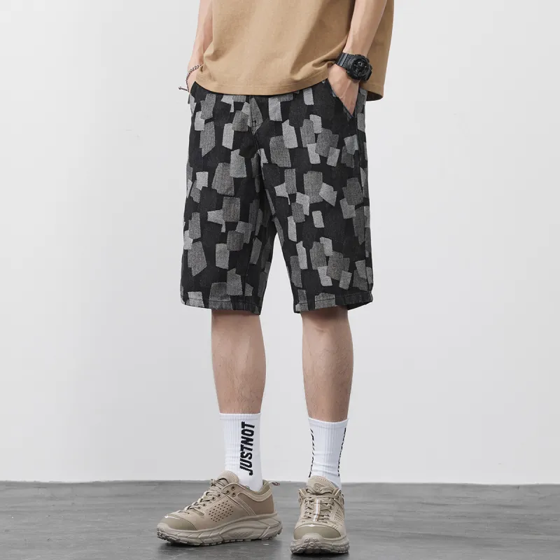 Tonlion Denim Shorts Unisex Black-3