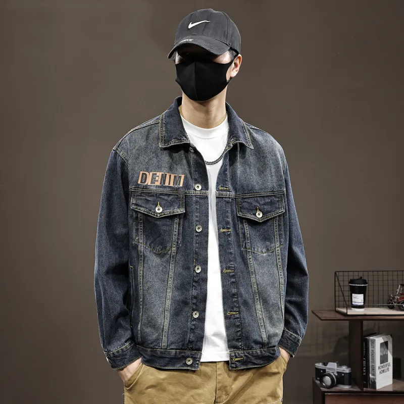 Tonlion Denim Jacket Unisex Blue Gray-5