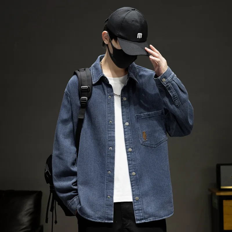 Tonlion Denim Jacket Unisex Gray Blue-1