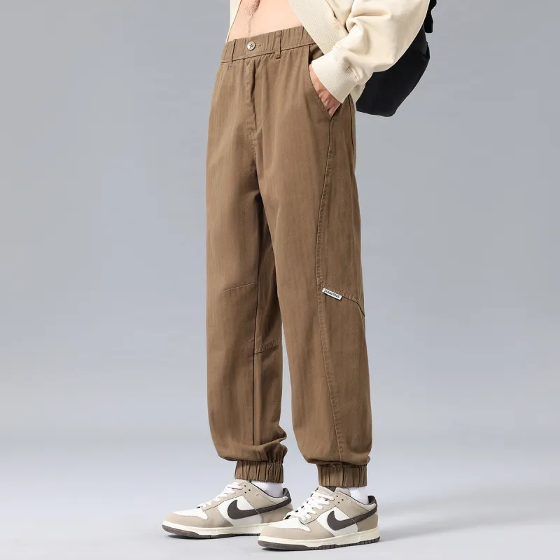 Tonlion Casual Pants Unisex Dark Khaki-1