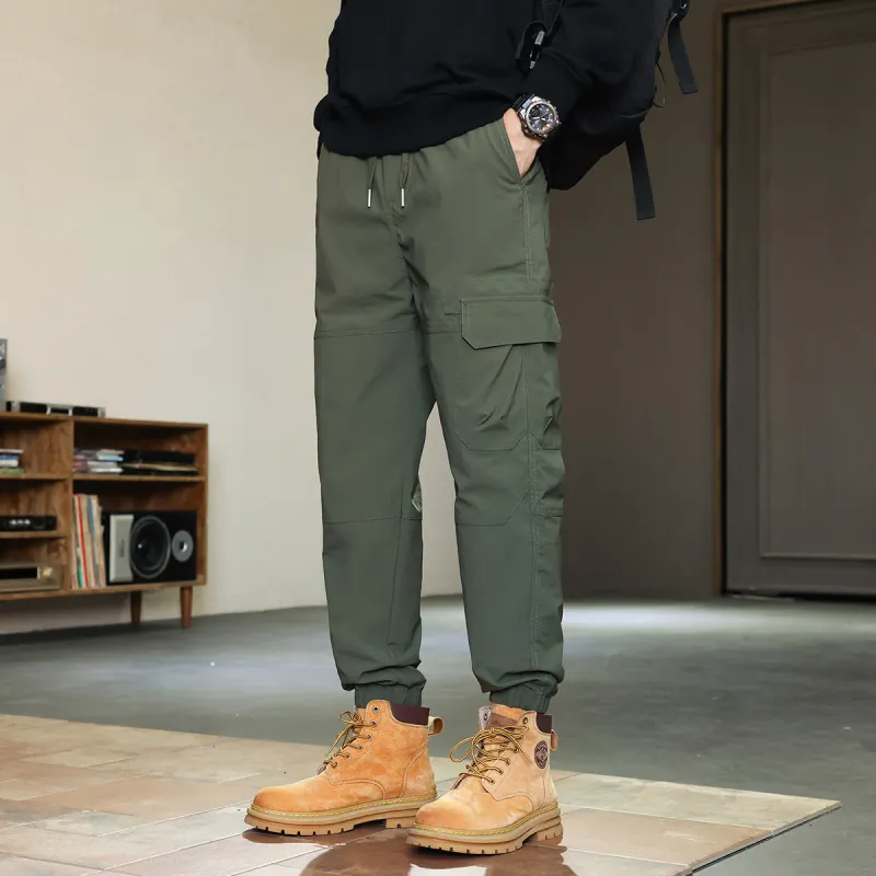 Tonlion Casual Pants Unisex Army Green-3