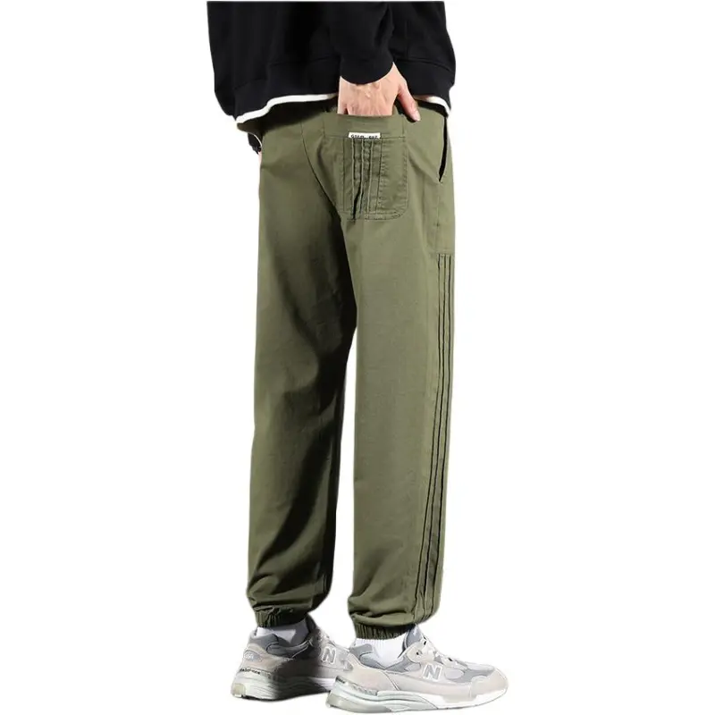 Tonlion Casual Pants Unisex Army Green-1
