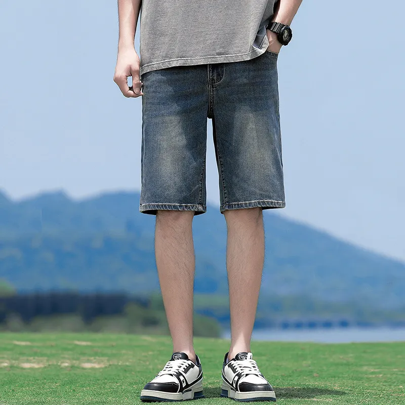 Tonlion Denim Shorts Men's Vintage Blue-2