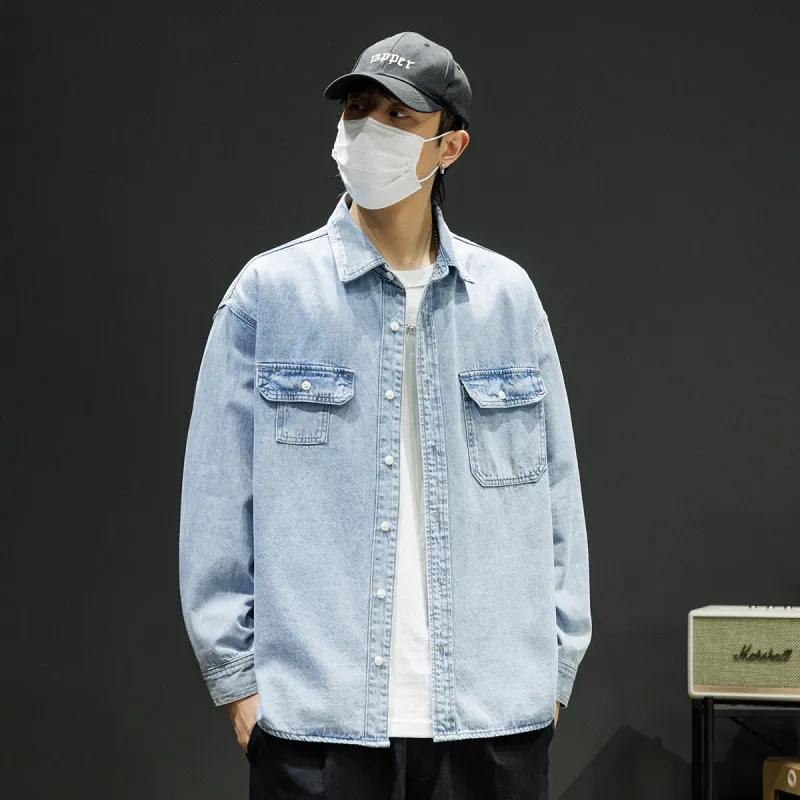 Tonlion Denim Jacket Unisex Light Blue-6