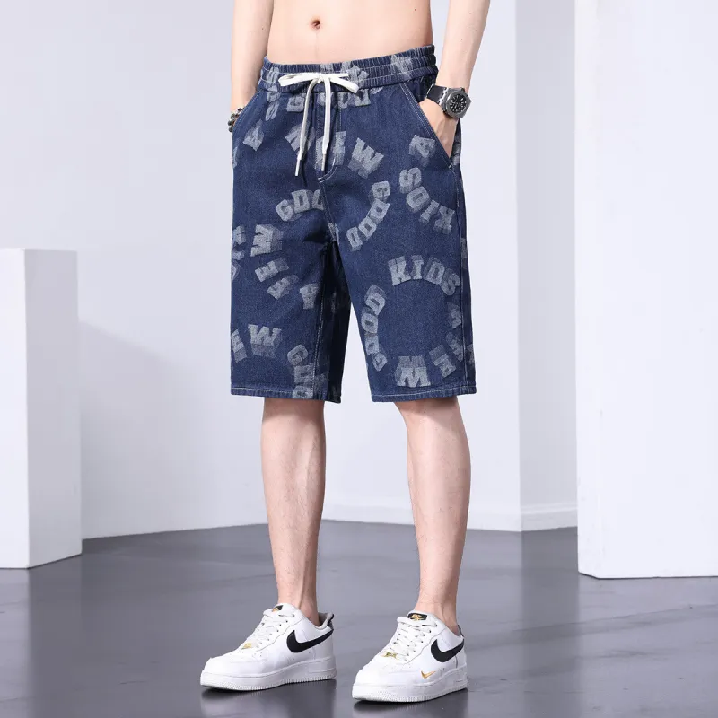 Tonlion Denim Shorts Unisex Blue Tone-4