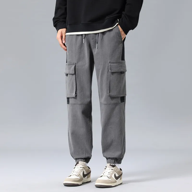 Tonlion Casual Pants Unisex Light Gray-4