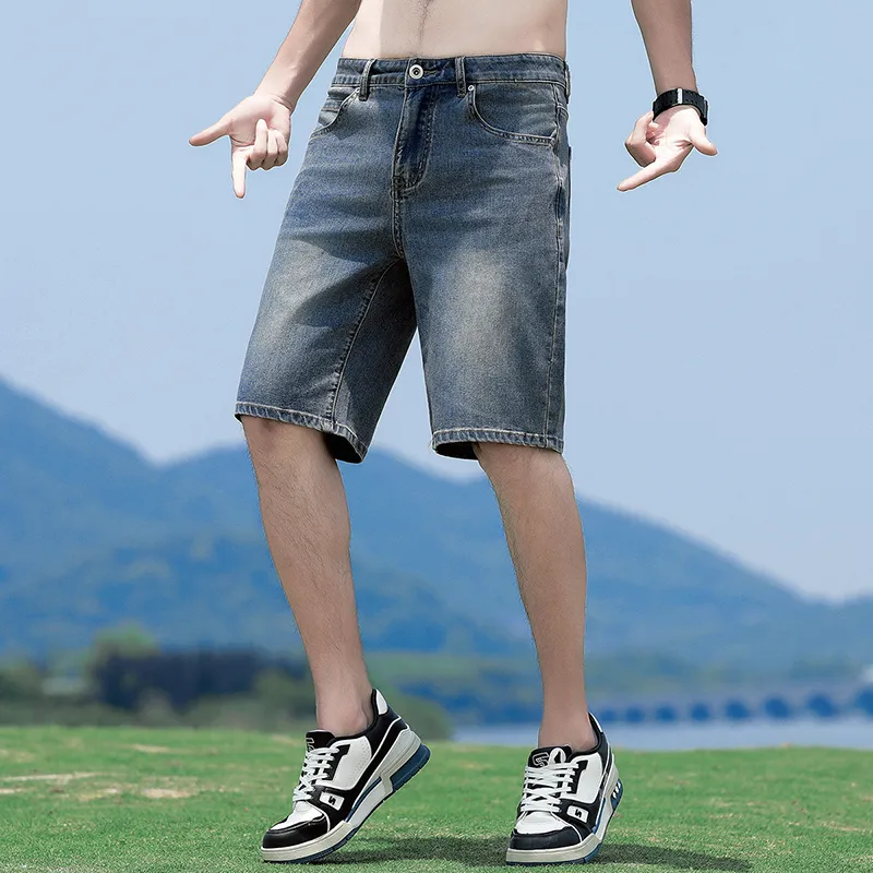 Tonlion Denim Shorts Men's Vintage Blue-9