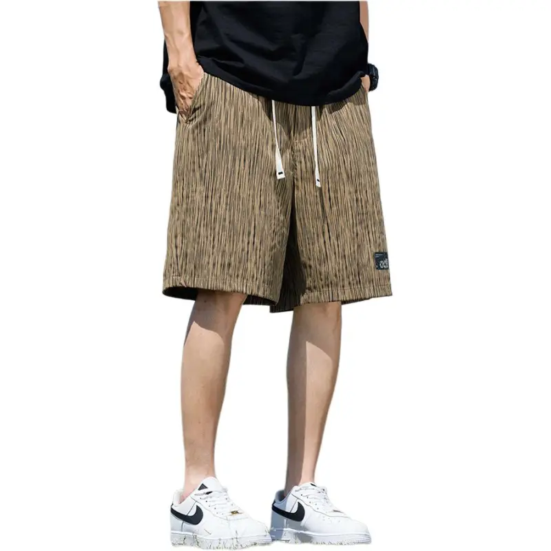 Tonlion Casual Shorts Unisex Khaki-4