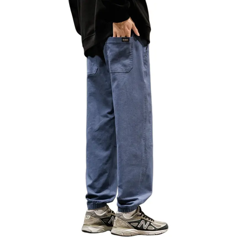 Tonlion Casual Pants Unisex Light Blue-1