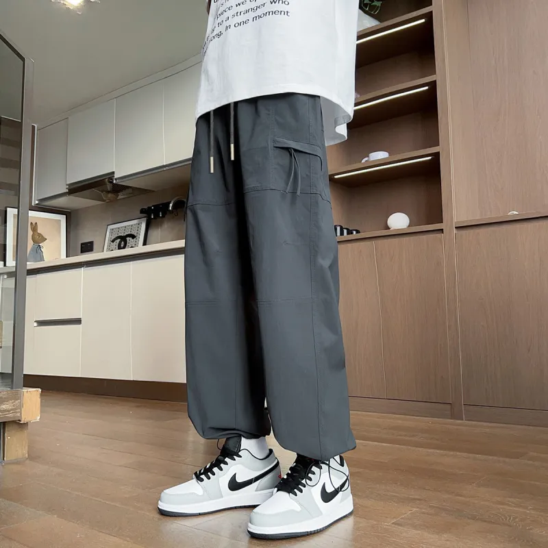 Tonlion Casual Pants Unisex Dark Gray-5