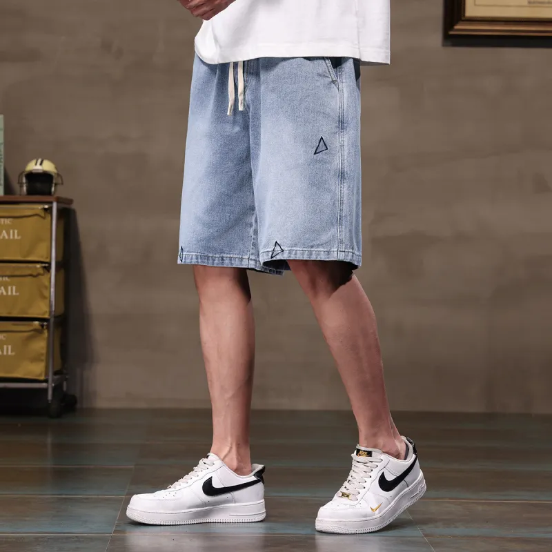 Tonlion Denim Shorts Men's Light Blue-5