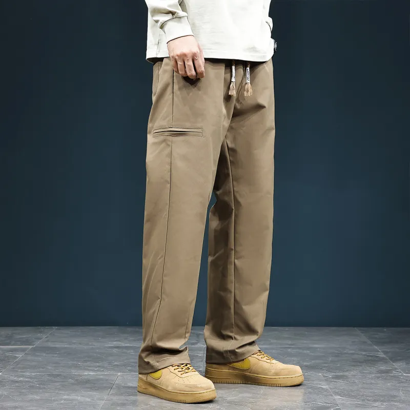 Tonlion Casual Pants Unisex Dark Khaki-4
