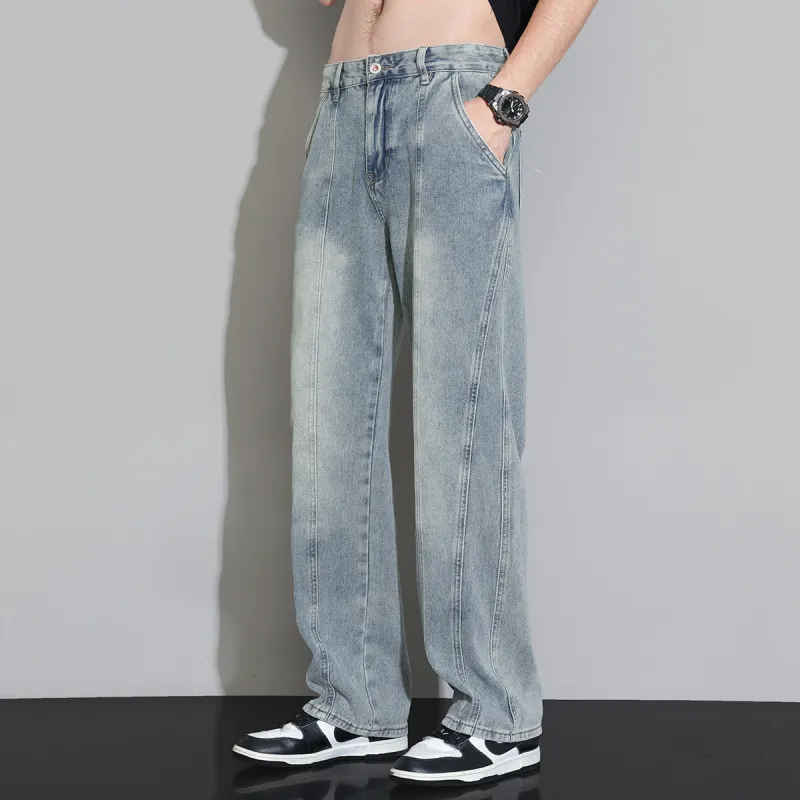 Tonlion Jeans Men Vintage Blue-5