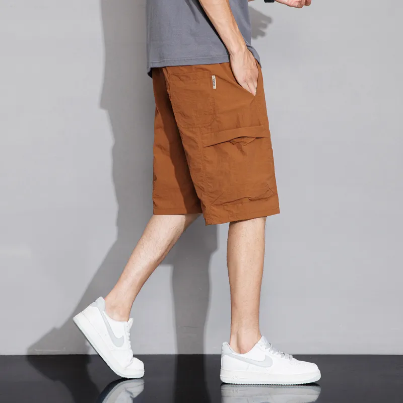 Tonlion Casual Shorts Men's Brick Red-8