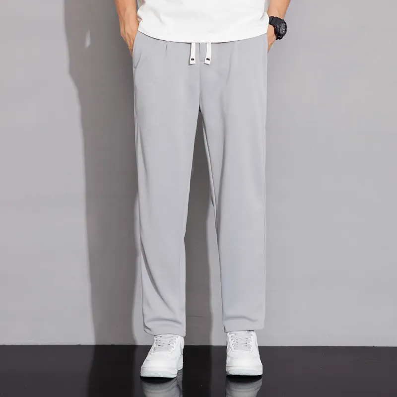Tonlion Casual Pants Unisex Light Gray-1