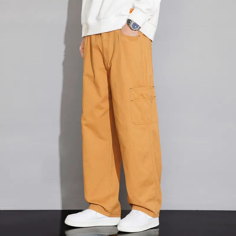 Tonlion Jeans Unisex Brown Yellow-5